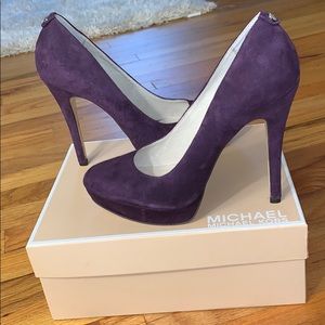Purple suede Michael Kors pumps